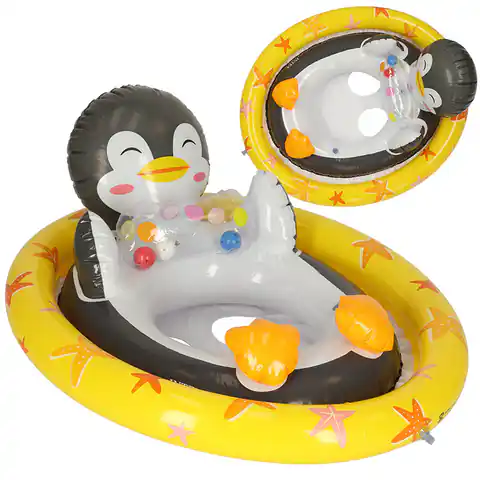 ⁨INTEX 59570 Kółko do pływania dla niemowląt koło pontonik dla dzieci dmuchany z siedziskiem pingwin max 23kg 3-4lata⁩ w sklepie Wasserman.eu
