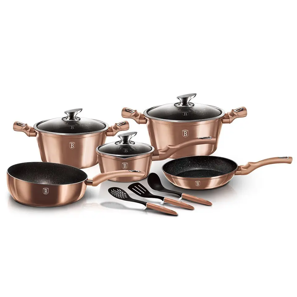 ⁨SET OF GRANITE POTS BERLINGER HAUS BH-6160 ROSE GOLD 13 ELEM.⁩ at Wasserman.eu