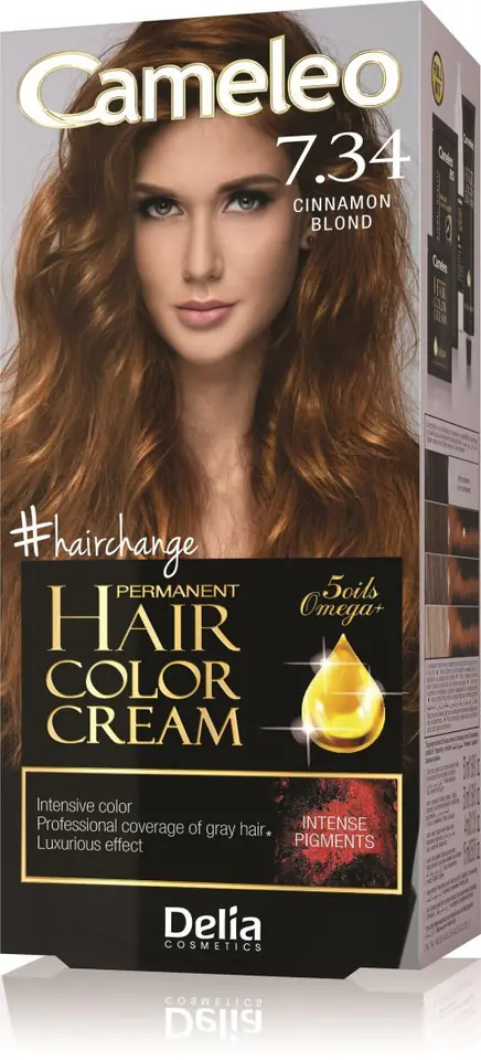 ⁨DELIA CAMELEO OMEGA Farba 7.34 cynamonowy blond⁩ w sklepie Wasserman.eu