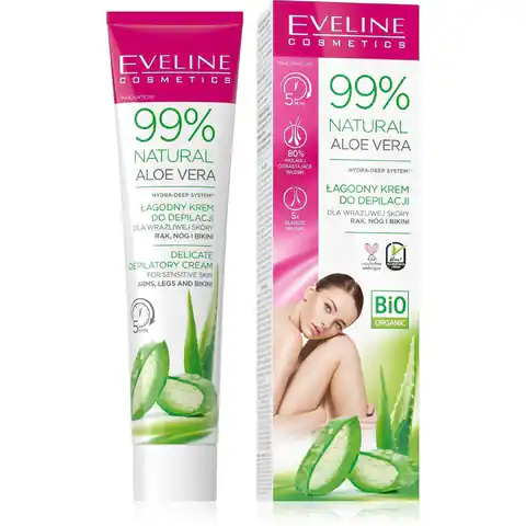⁨Eveline 99% Natural Aloe Vera Łagodny Krem Do Depilacji⁩ w sklepie Wasserman.eu
