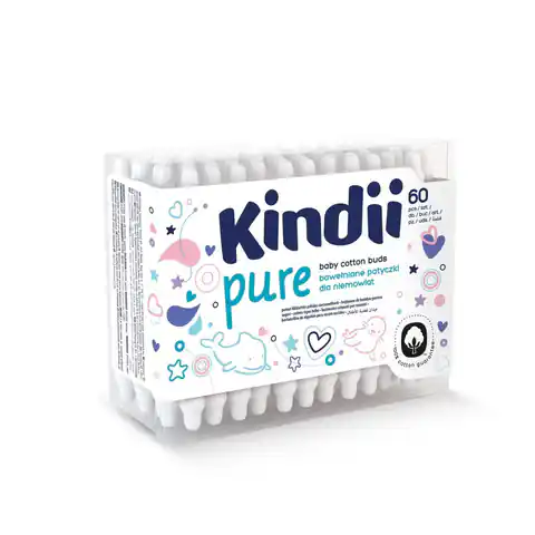 ⁨Kindii Pure Cotton Sticks for Babies 1op.-60pcs⁩ at Wasserman.eu