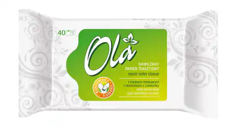 ⁨OLA Moistened Toilet Paper with Chamomile Extract 1op.-40pcs⁩ at Wasserman.eu