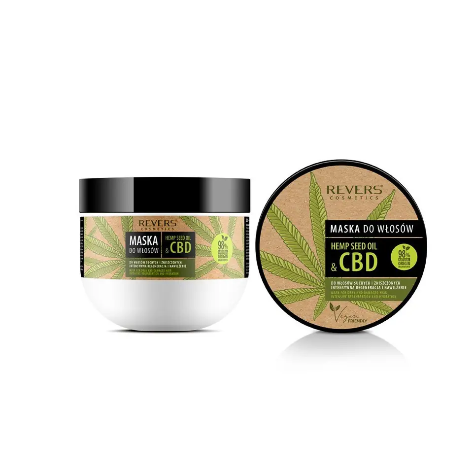 ⁨REVERS Hemp Seed Oil&CBD Mask for dry and damaged hair with hemp oil 250ml⁩ at Wasserman.eu