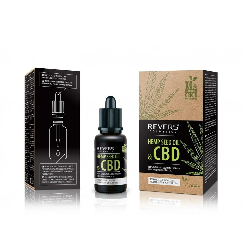 ⁨REVERS Hemp Seed Oil&CBD Naturalny Olej konopny z CBD 100% 15ml⁩ w sklepie Wasserman.eu