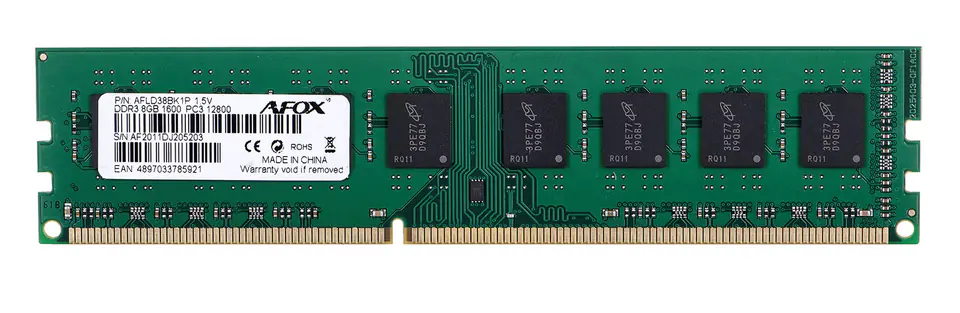 ⁨AFOX DDR3 8G 1600 UDIMM memory module 8 GB 1 x 8 GB 1600 MHz⁩ at Wasserman.eu