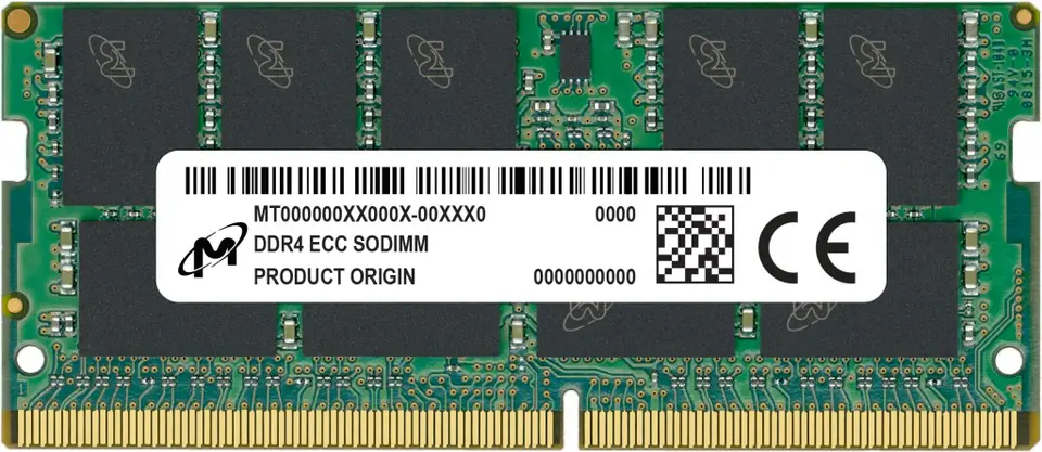 ⁨Micron SO-DIMM ECC DDR4 16GB 1Rx8 3200MHz PC4-25600 MTA9ASF2G72HZ-3G2R⁩ at Wasserman.eu