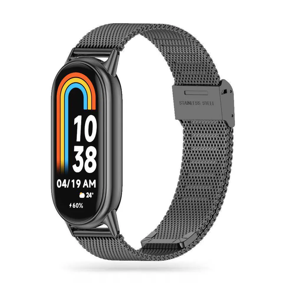 ⁨Pasek do XIAOMI SMART BAND 8 / 8 NFC Tech-Protect Milaneseband czarne⁩ w sklepie Wasserman.eu