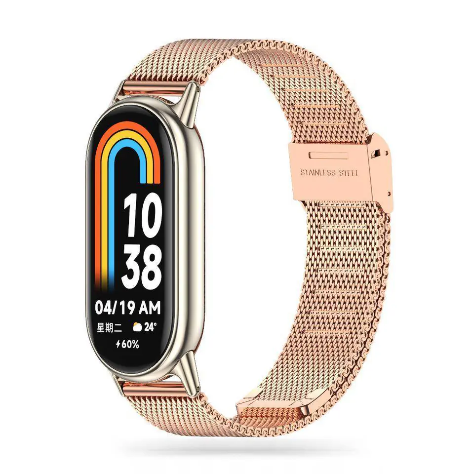 ⁨Pasek do XIAOMI SMART BAND 8 / 8 NFC Tech-Protect Milaneseband złoto-różowe⁩ w sklepie Wasserman.eu