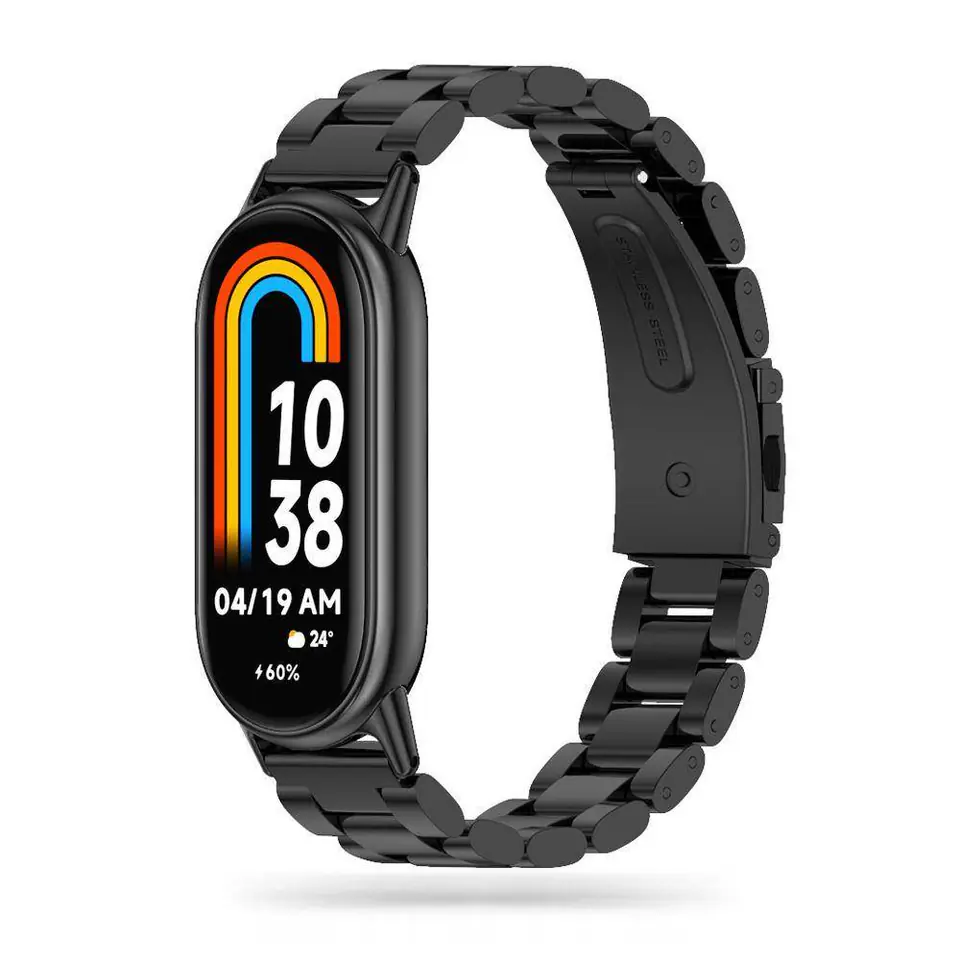 ⁨Pasek do XIAOMI SMART BAND 8 / 8 NFC Tech-Protect Stainless czarne⁩ w sklepie Wasserman.eu