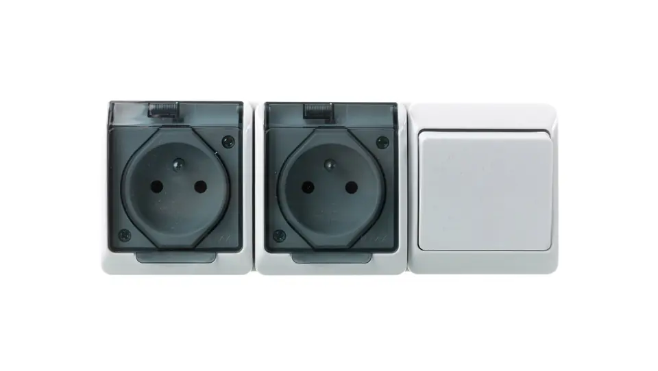 ⁨HERMES Socket double z/u 2x2P+Z+ single pole connector white 0327-21⁩ at Wasserman.eu