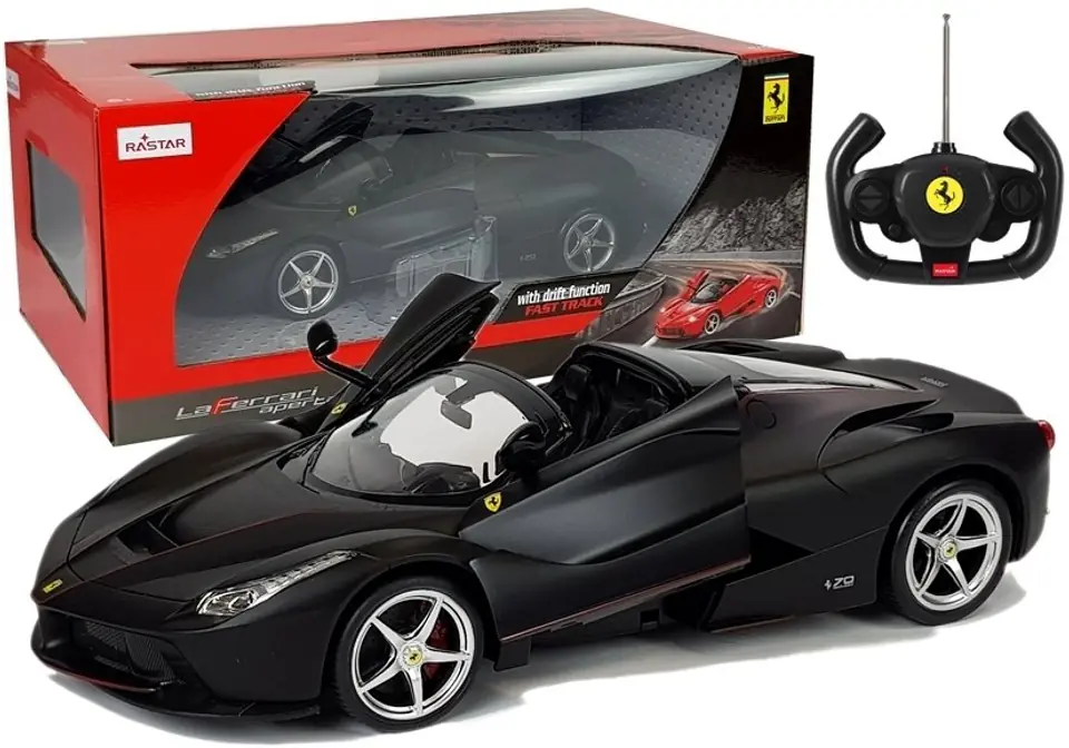 ⁨Auto R/C Ferrari Aperta Rastar 1:14 Czarne na Pilota⁩ w sklepie Wasserman.eu