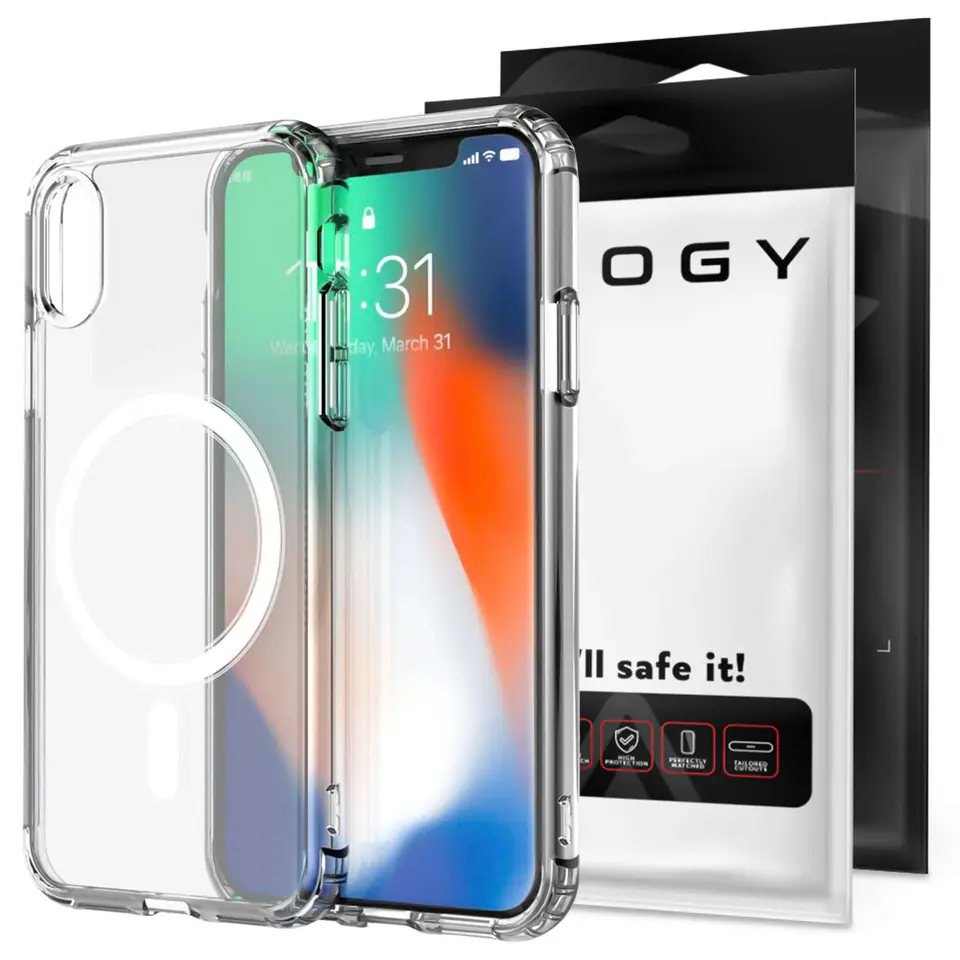 ⁨Etui ochronne na telefon Alogy MagSafe Clear Case do Apple iPhone X / XS Przezroczyste⁩ w sklepie Wasserman.eu