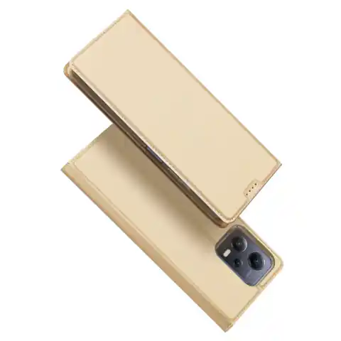 ⁨Dux Ducis Skin Pro etui do Xiaomi Redmi Note 12 5G / Poco X5 5G pokrowiec z klapką portfel na kartę podstawka złote⁩ w sklepie Wasserman.eu
