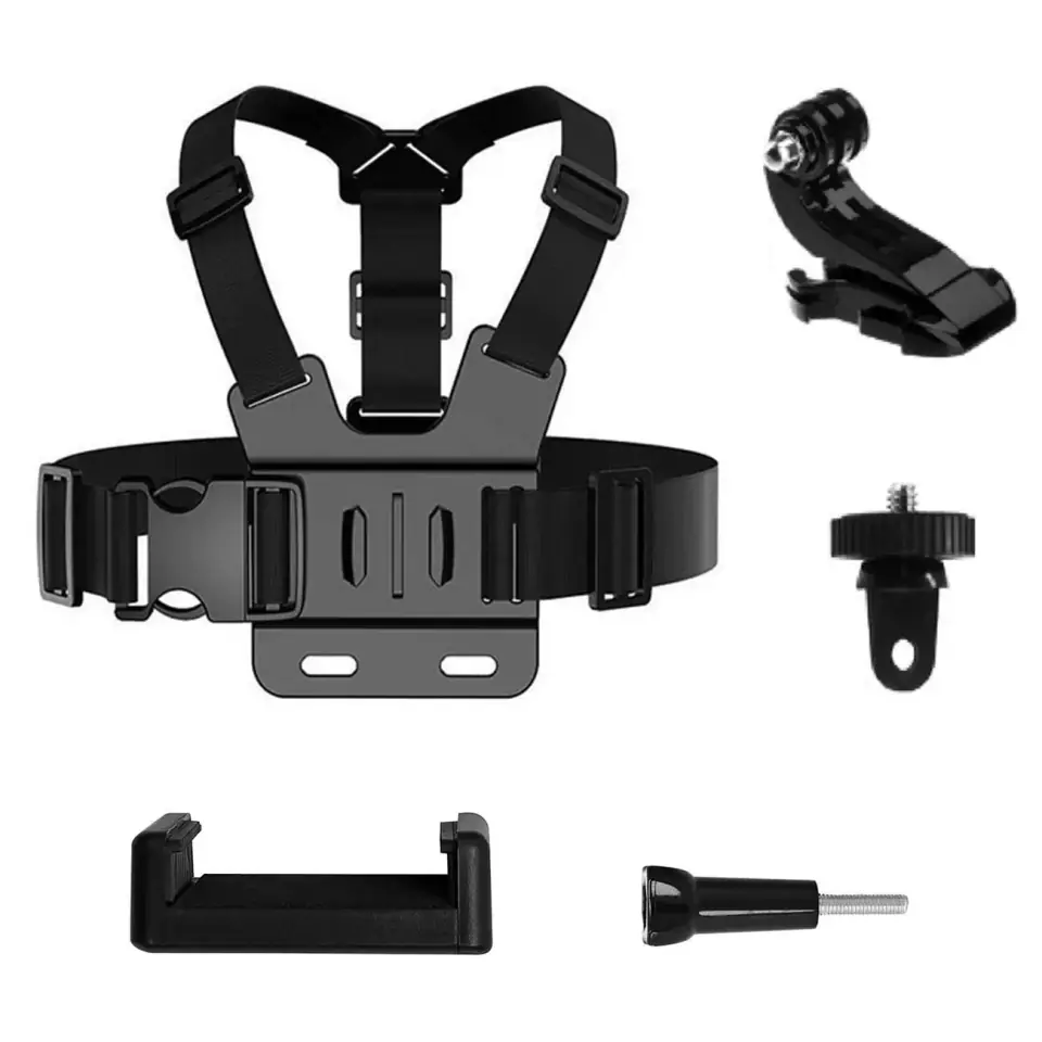 ⁨GoPro Chest Strap zestaw akcesoriów 5w1 do kamer sportowych GoPro, DJI, Insta360, SJCam, Eken (GoPro 5 in 1 chest strap )⁩ w sklepie Wasserman.eu