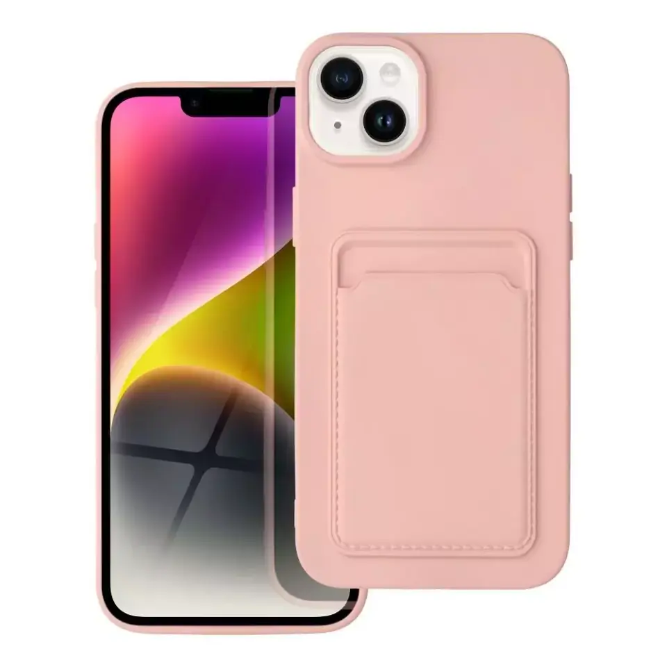 ⁨Futerał CARD CASE do IPHONE 14 PLUS różowy⁩ w sklepie Wasserman.eu