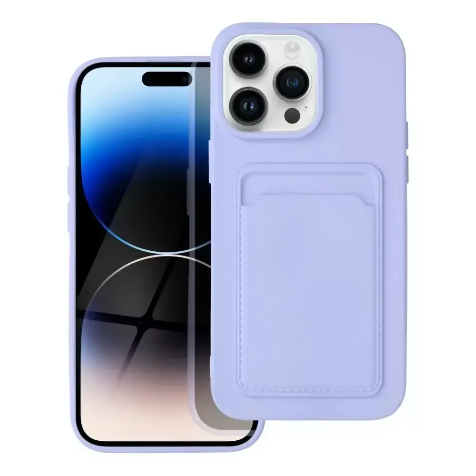 ⁨Futerał CARD CASE do IPHONE 14 PRO MAX fioletowy⁩ w sklepie Wasserman.eu