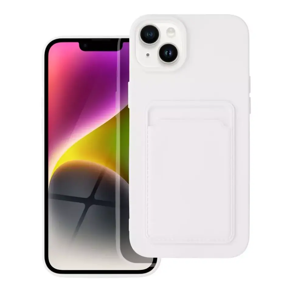 ⁨Futerał CARD CASE do IPHONE 14 PLUS biały⁩ w sklepie Wasserman.eu