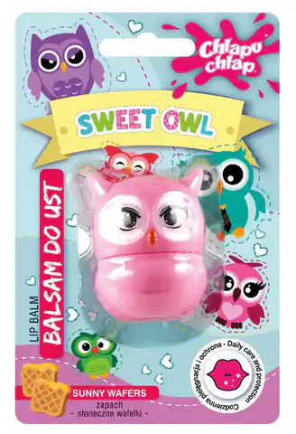 ⁨CHLAPU CHLAP Balsam do ust Sweet Owl (Sowa) - słoneczne wafelki 1szt⁩ w sklepie Wasserman.eu