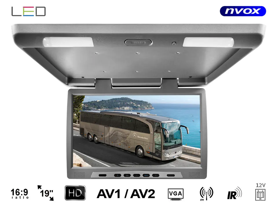 ⁨LCD Underslung Ceiling Monitor 19 inch LED FM IR VGA... (NVOX RF1980 GR)⁩ at Wasserman.eu