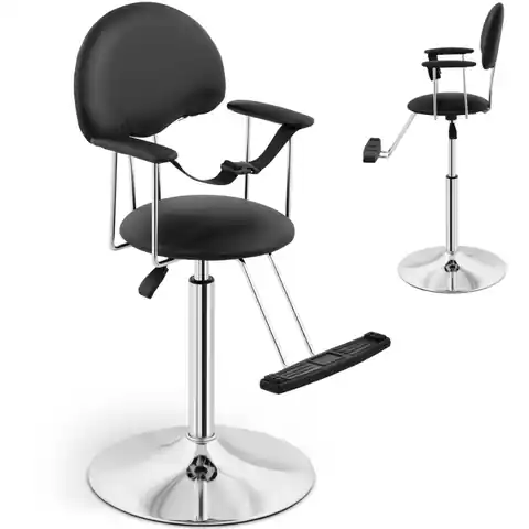 ⁨Fotel krzesło fryzjerskie dla dzieci BIRMINGHAM - czarne⁩ w sklepie Wasserman.eu