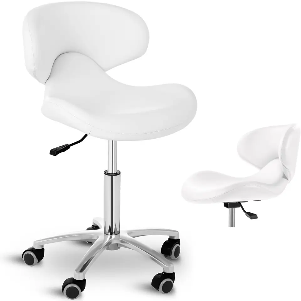 ⁨Krzesło kosmetyczne na kółkach Physa ANDRIA - białe⁩ w sklepie Wasserman.eu