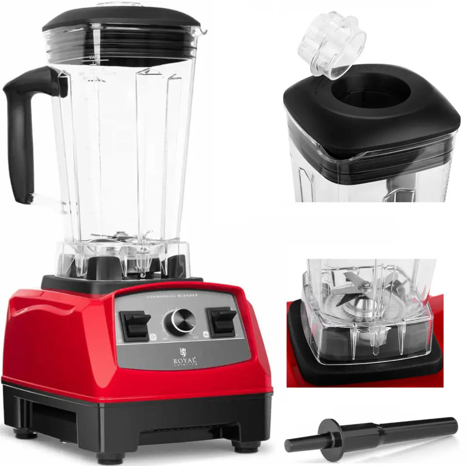 Blender mikser kielichowy z pokrywą 32000 obr./min 1500 W - czerwony w sklepie Wasserman.eu