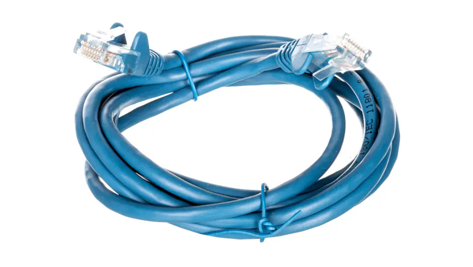⁨Kabel krosowy patchcord U/UTP kat.5e CCA niebieski 2m 68355⁩ w sklepie Wasserman.eu