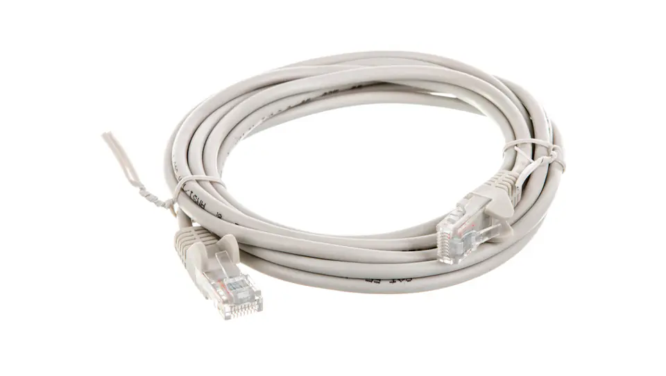 ⁨Kabel krosowy patchcord U/UTP kat.5e CCA szary 3m 68367⁩ w sklepie Wasserman.eu