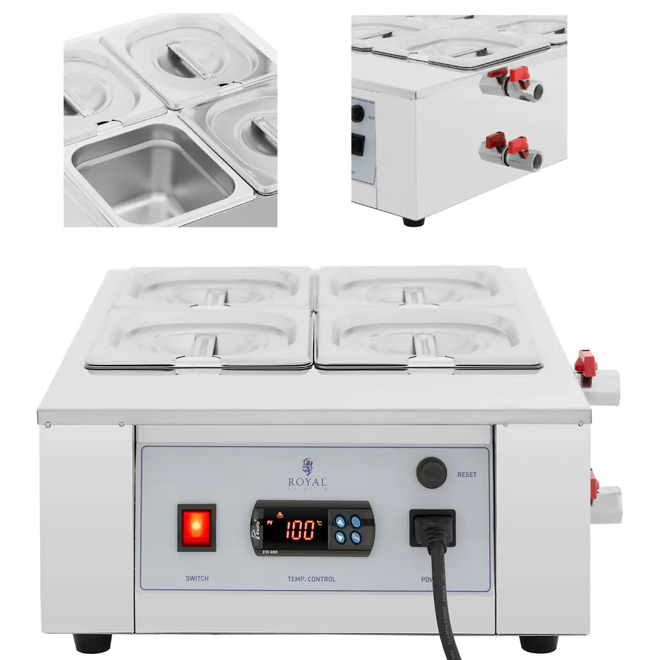 ⁨Podgrzewacz do czekolady sosów polew elektryczny 4 x 1.5 l 1500 W⁩ w sklepie Wasserman.eu