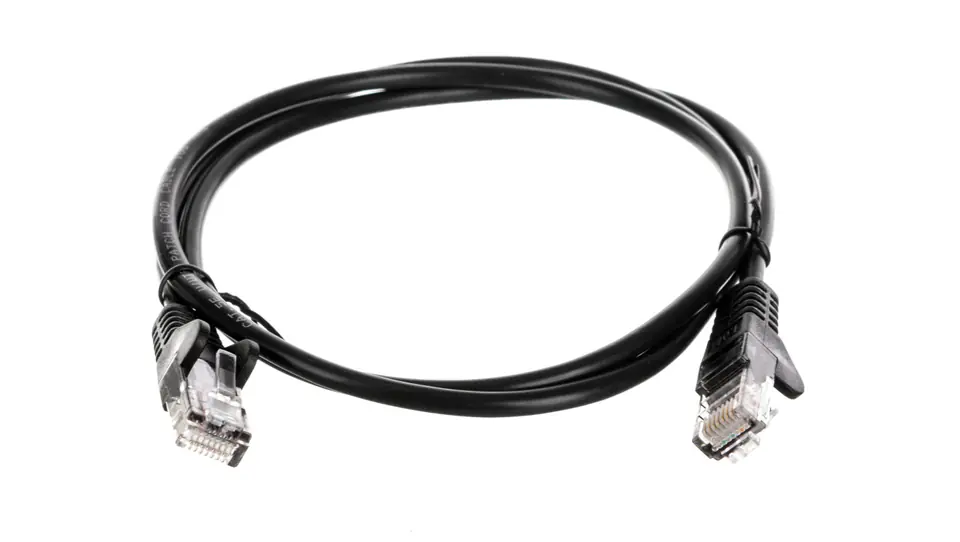 ⁨Patch cable U/UTP Cat5e CCA black 1m 68644⁩ at Wasserman.eu