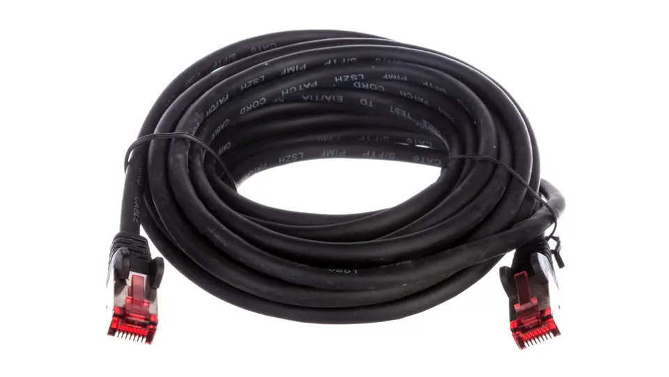 ⁨Kabel krosowy patchcord S/FTP (PiMF) kat.6 LSZH czarny 5m 68700⁩ w sklepie Wasserman.eu