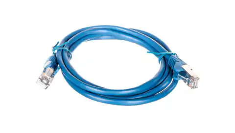 ⁨Kabel krosowy patchcord F/UTP kat.5e CCA niebieski 1,5m 95532⁩ w sklepie Wasserman.eu