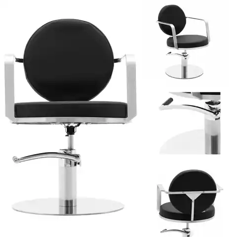 ⁨Fotel fryzjerski barberski kosmetyczny wys. 47-62 cm NORWICH - czarny⁩ w sklepie Wasserman.eu