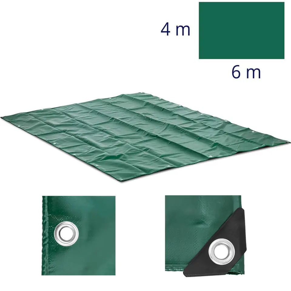 ⁨Plandeka płachta ochronna okryciowa z oczkami PVC 650 g/m2 600 x 400 cm⁩ w sklepie Wasserman.eu