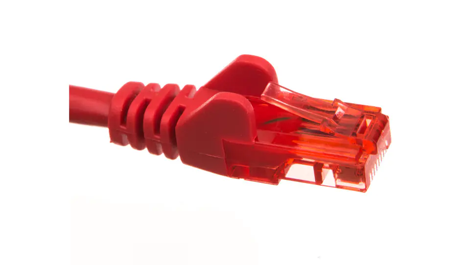 ⁨Kabel krosowy patchcord U/UTP kat.6 CCA czerwony 0,5m 68436⁩ w sklepie Wasserman.eu