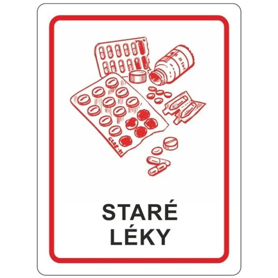 Naklejka na pojemnik na stare LEKI 16x12cm w sklepie Wasserman.eu