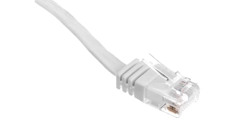 ⁨Kabel krosowy płaski patchcord U/UTP kat.5e biały 3m 93360⁩ w sklepie Wasserman.eu