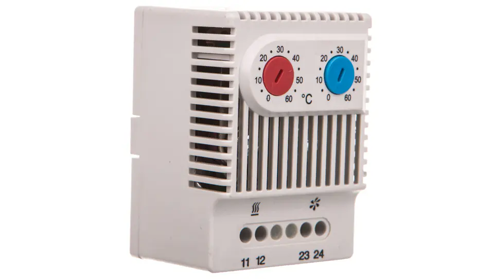 ⁨Dual function thermostat for heater / fan control NC/NO 230VAC range 0-60 degrees C 230VAC JWT6012⁩ at Wasserman.eu