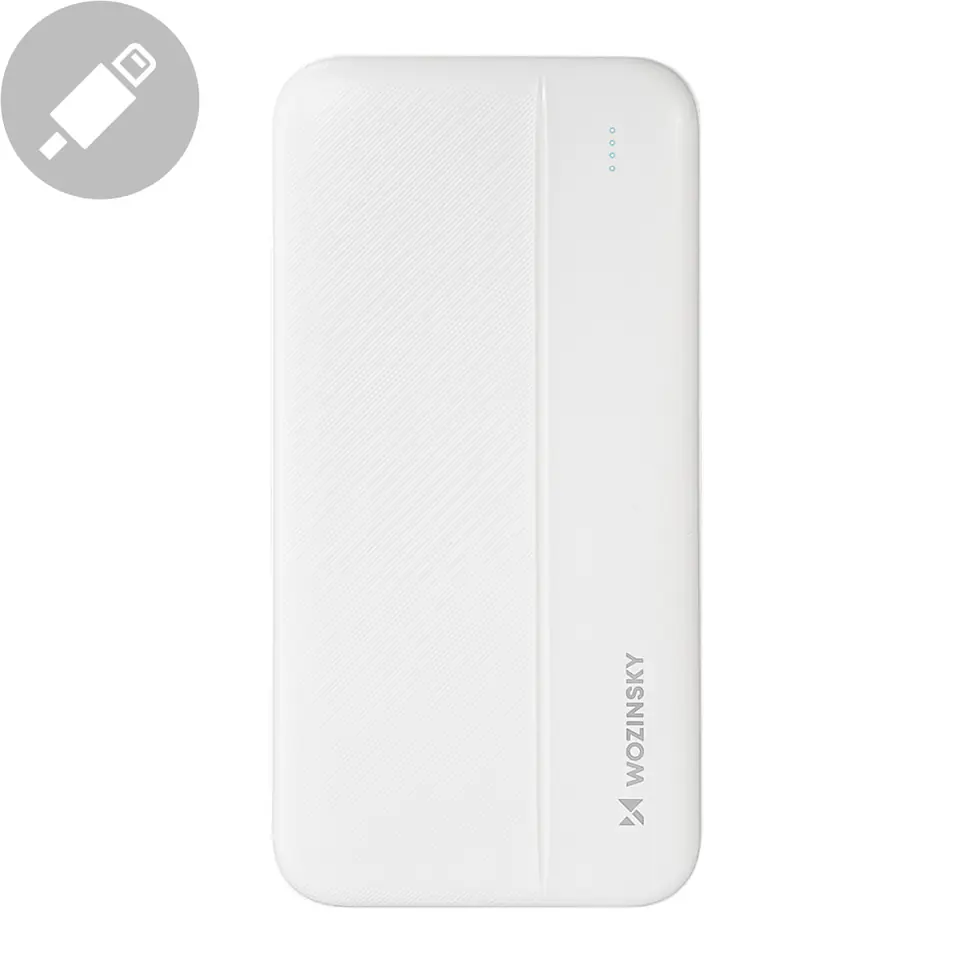 ⁨Wozinsky powerbank Li-Po 10000mAh 2 x USB biały (WPBWE1)⁩ w sklepie Wasserman.eu