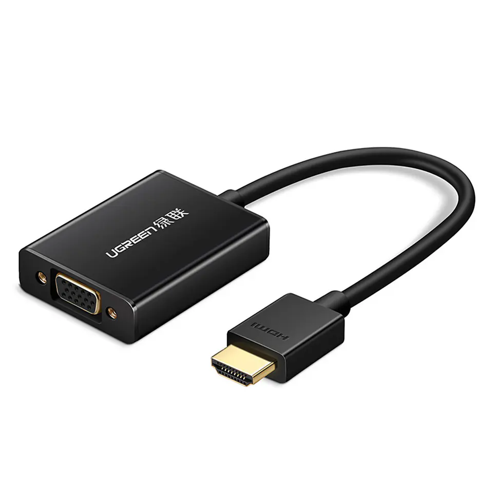 ⁨UGREEN MM102 HDMI to VGA adapter with audio (black)⁩ at Wasserman.eu