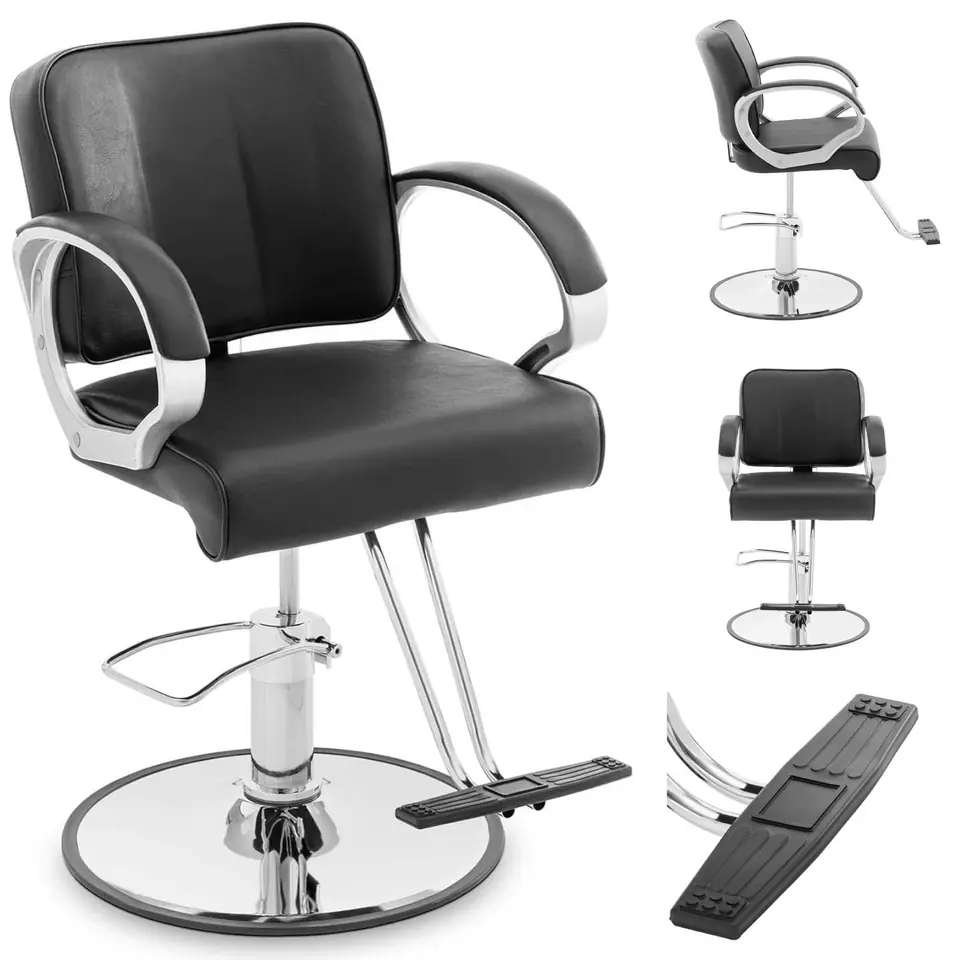 ⁨Fotel fryzjerski barberski kosmetyczny z podnóżkiem Physa HOVE - czarny⁩ w sklepie Wasserman.eu
