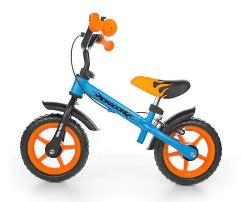 ⁨Dragon balance bike with blue-orange brake⁩ at Wasserman.eu