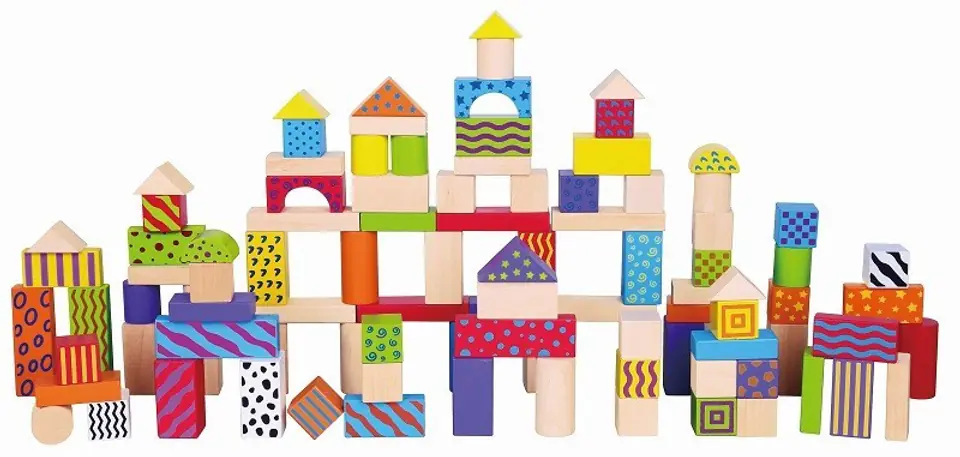 ⁨Viga 59696 Bricks 100 pieces - colorful set⁩ at Wasserman.eu