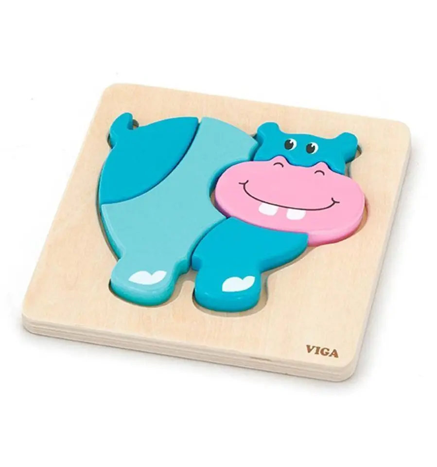 ⁨Viga 59932 Baby's first puzzle - hippopotamus (box)⁩ at Wasserman.eu