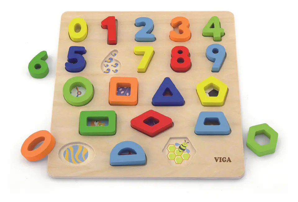 ⁨Viga 50119 Puzzle - shape sorter: numbers and shapes⁩ at Wasserman.eu