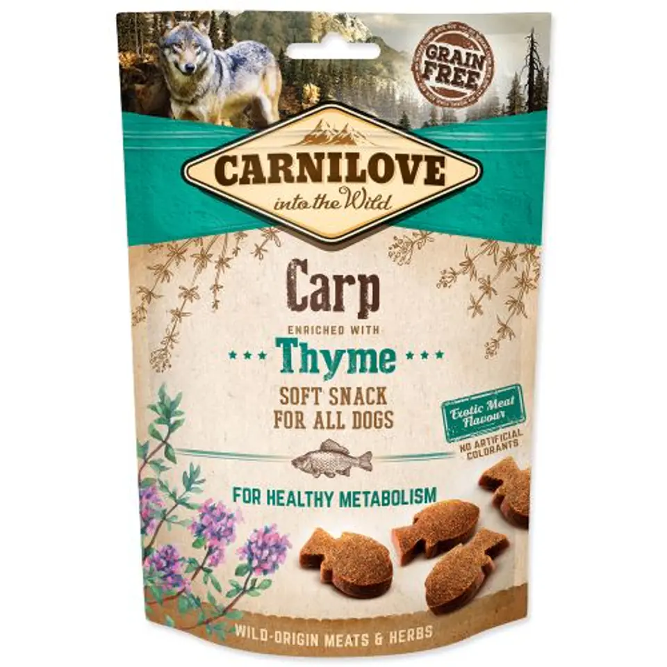 ⁨CARNILOVE SEMI MOIST SNACK CARP ENRICHED WITH THYME 200g⁩ w sklepie Wasserman.eu