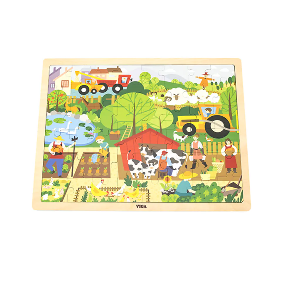 ⁨Viga 44587 Puzzle na podkładce 48 elementów - poznajemy zoo⁩ at Wasserman.eu