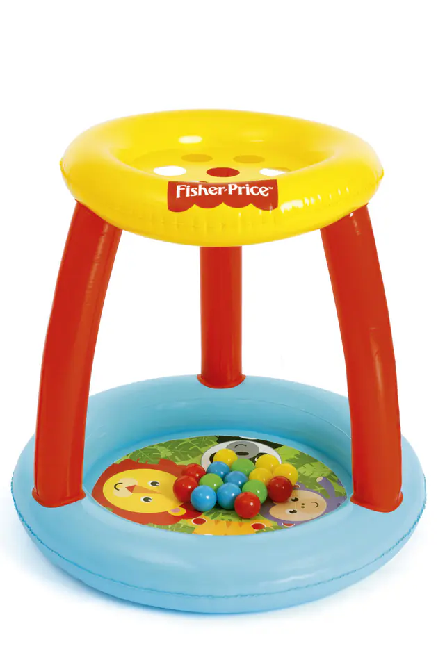 ⁨Bestway 93541 Fisher Price Basenik with visor and Balls Animal Friends⁩ at Wasserman.eu