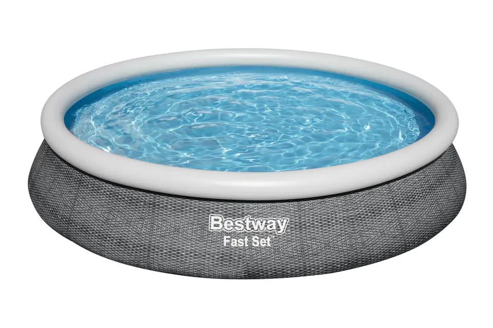 ⁨Bestway 57313 Basen rozporowy Fast Set  z pompą filtracyjną Szary 4.57m x 84cm⁩ w sklepie Wasserman.eu