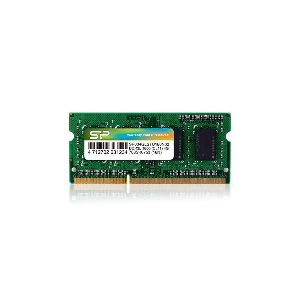 ⁨Silicon Power SP004GLSTU160N02 memory module 4 GB 1 x 4 GB DDR3L 1600 MHz⁩ at Wasserman.eu